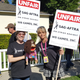 Frazelle at the November voice actors strike at Warner Brothers.